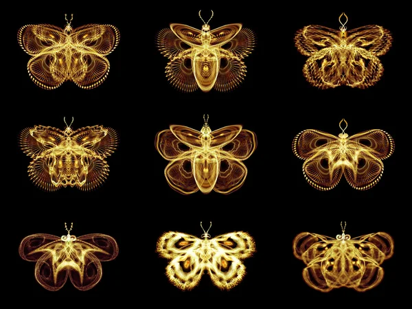 Selectie van fractal vlinders — Stockfoto