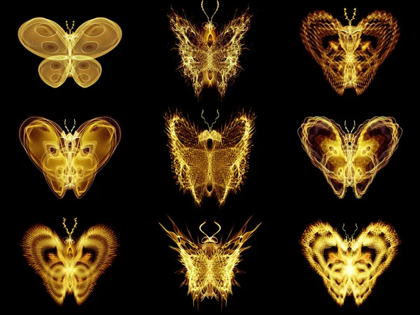 Επιλογή των fractal πεταλούδες — Φωτογραφία Αρχείου