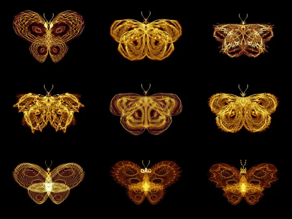 Selectie van fractal vlinders — Stockfoto