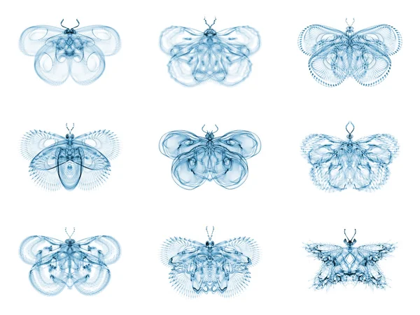 Virtual Fractal Butterflies — Stock Photo, Image