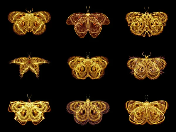 Selection of Fractal Butterflies — Stock Photo, Image