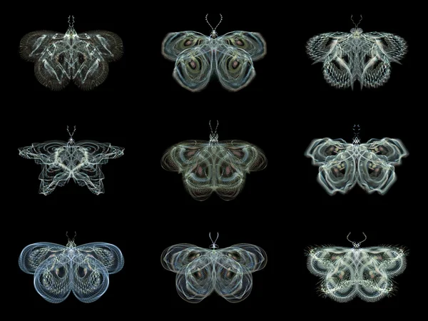 Virtual Fractal Butterflies — Stock Photo, Image