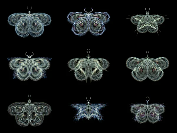 Virtual Fractal Butterflies — Stock Photo, Image