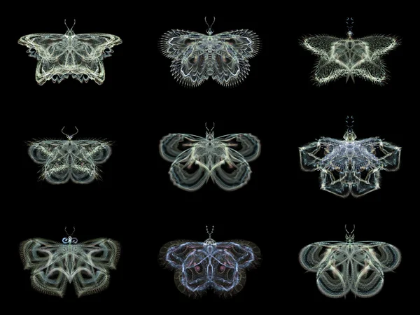 Mariposas fractales metafóricas — Foto de Stock