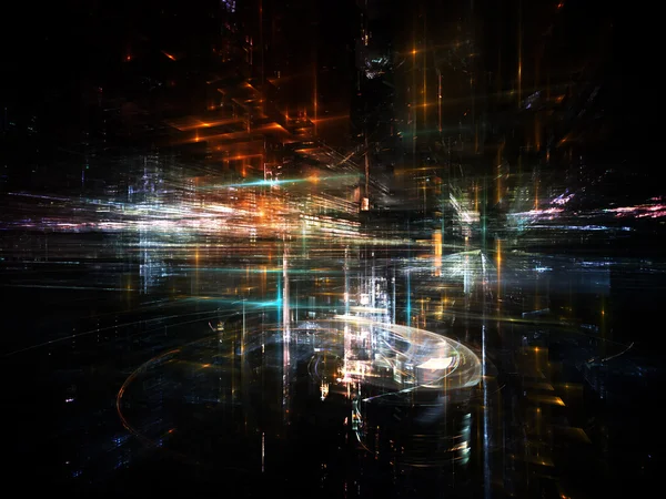 Lampor av framtida metropolis — Stockfoto
