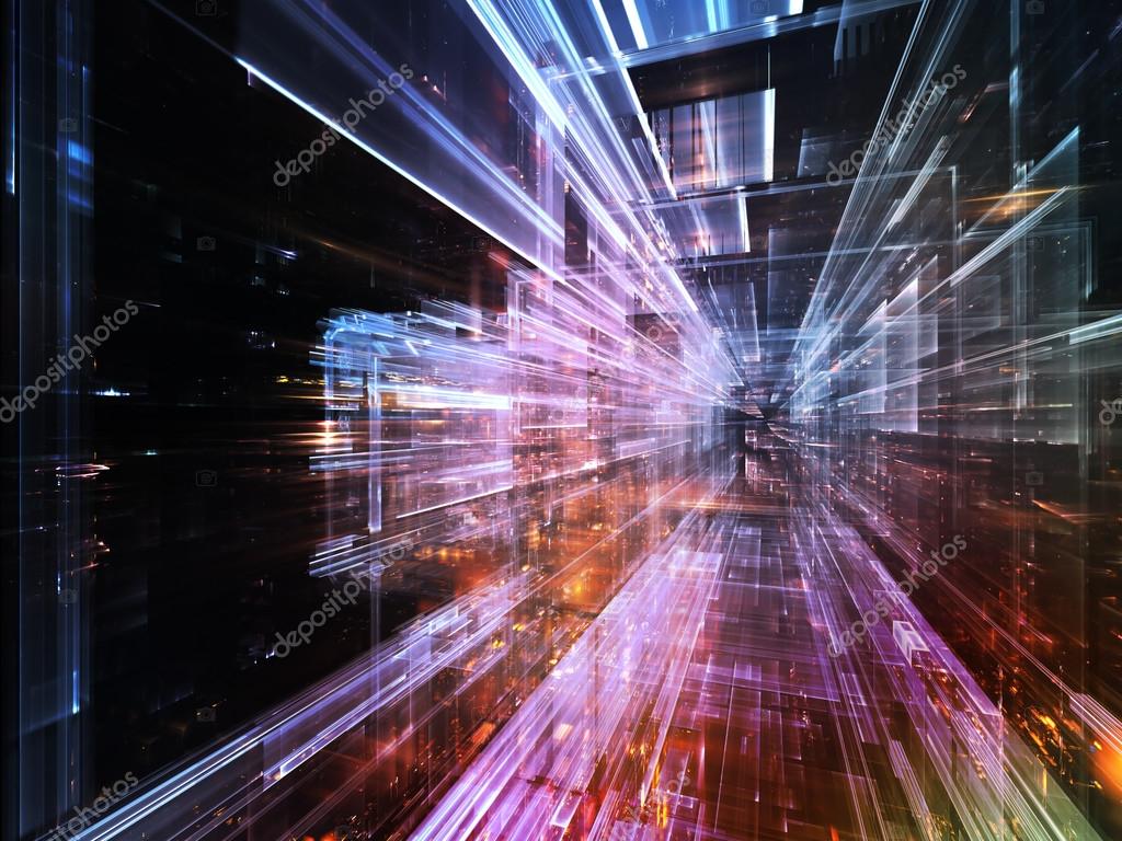 Lights of Future City — Stock Photo © agsandrew 40041495