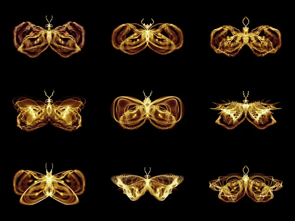 フラクタル蝶のコレクション — ストック写真