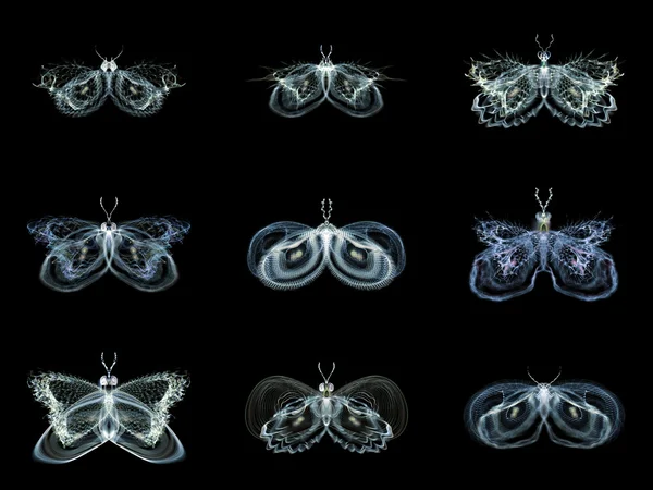 Virtual Fractal Butterflies — Stock Photo, Image