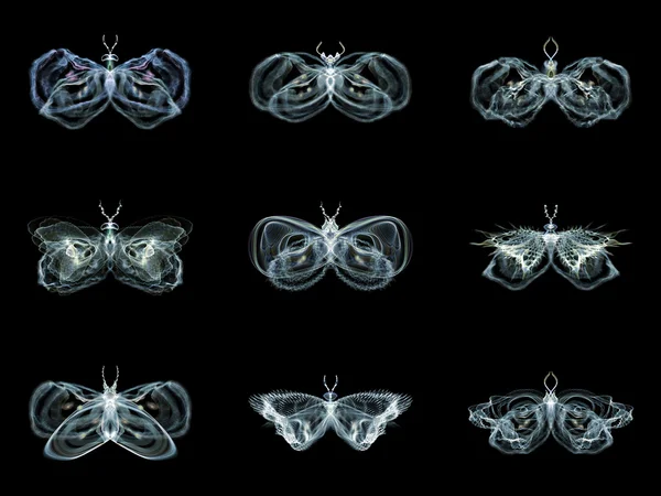 Virtual Fractal Butterflies — Stock Photo, Image