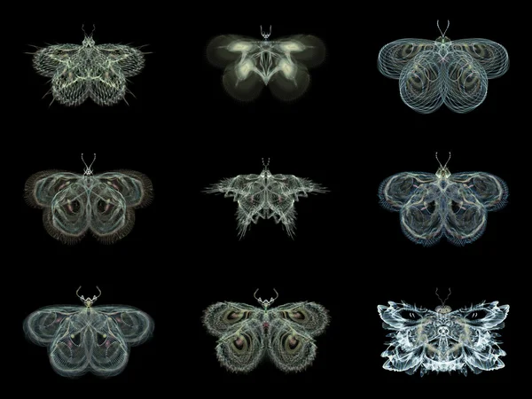 Metaforické fraktální motýli — Stock fotografie