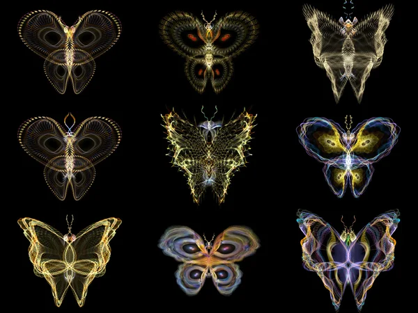 Визуализация фрактальных бабочек — стоковое фото