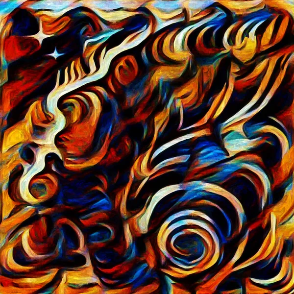 Patroon Van Kunst Serie Abstract Gezicht Vormen Kleurelementen Weergegeven Digitaal — Stockfoto