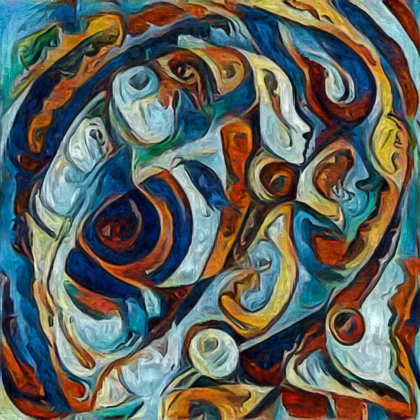 Vnitřní Oko Série Lidská Silueta Oční Vzor Vykreslený Abstraktním Malířském — Stock fotografie