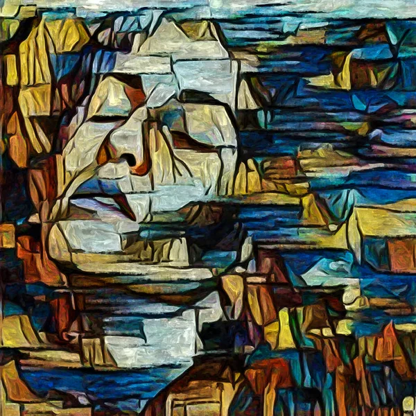 Light Series Female Portrait Rendered Abstract Painting Style Subject Inner — Stock Photo, Image