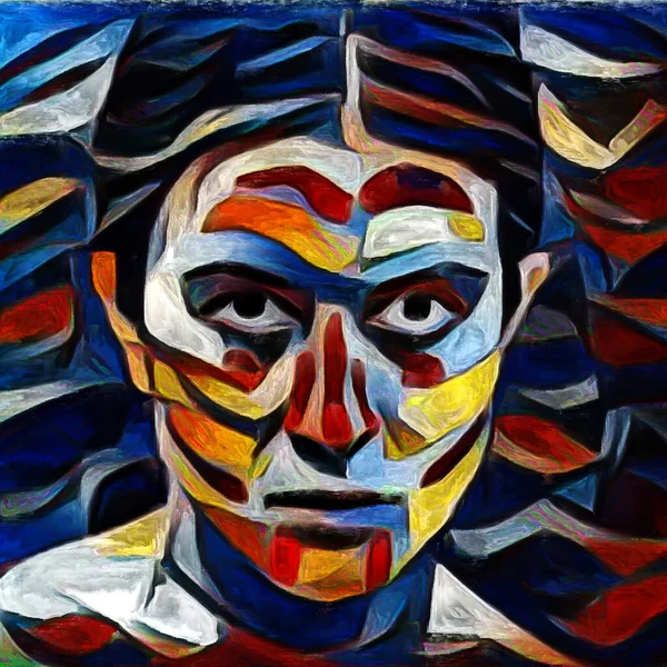 Malserien Design Aus Menschlichem Gesicht Farben Und Farbe Als Metapher — Stockfoto
