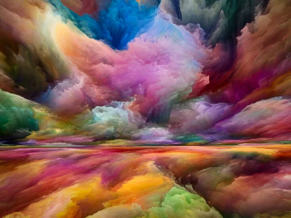 Paysage Multicolore Série Color Dreams Composition Peintures Textures Nuages Dégradés — Photo