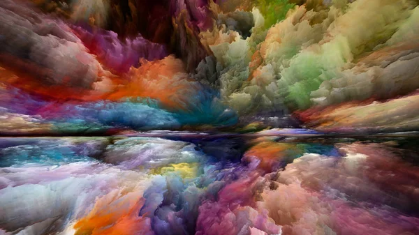 Mistero Del Paesaggio Serie Color Dreams Sullo Sfondo Vernice Texture — Foto Stock
