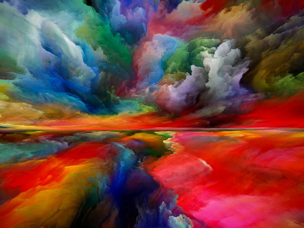 Renkli Vistas Gerçekliğe Kaçış Dizisi Doğaüstü Günbatımı Renkleri Dokularının Kompozisyonu — Stok fotoğraf