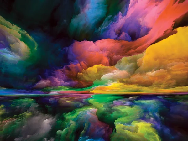 Φασματικά Σύννεφα Απόδραση Στη Σειρά Πραγματικότητα Γραφική Σύνθεση Σουρεαλιστικού Ηλιοβασιλέματος — Φωτογραφία Αρχείου