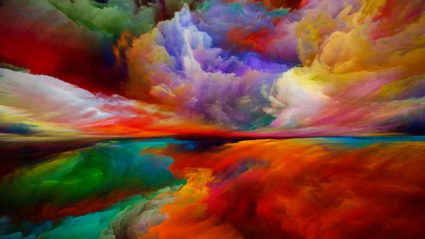 空の夢 現実逃避シリーズ 風景画 想像力 創造性と芸術のプロジェクトのためのシュールな日の出の色とテクスチャで構成された背景 — ストック写真