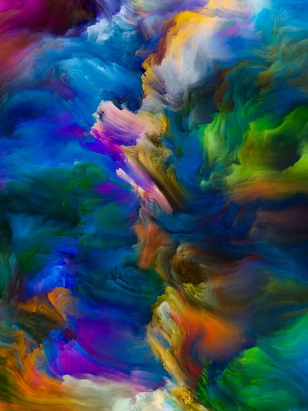 Color Swirl Series Visually Pleasing Composition Colorful Motion Liquid Paint — Stock Photo, Image