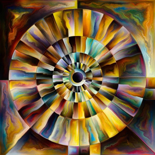 Série Zářivých Kruhů Světlý Barevný Radiální Design Téma Energie Spirituality — Stock fotografie