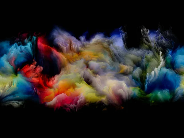 彩绘云系列 融合在数字画布上的抽象颜色的色板 — 图库照片