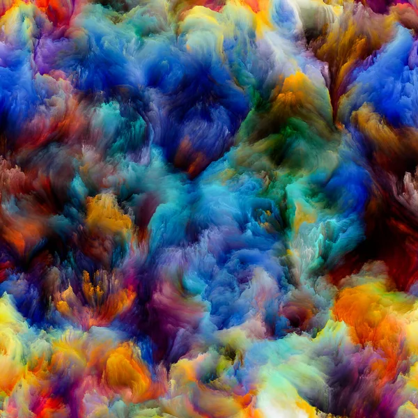 Doek Van Kleurrijke Dynamische Dikke Fractal Verf Onderwerp Van Creativiteit — Stockfoto