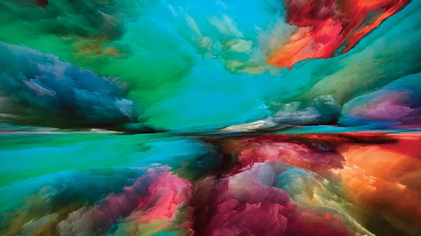空の夢 現実逃避シリーズ 風景画 想像力 創造性 芸術に関連するプロジェクトに適したシュールな日の出の色とテクスチャの抽象的な構成 — ストック写真