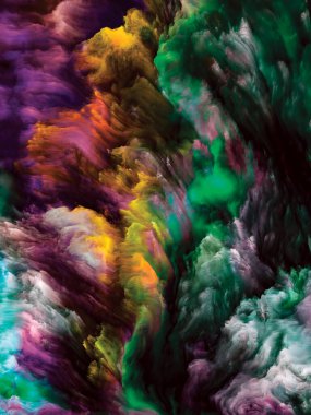 Renkli girdap serisi. Yaşam, yaratıcılık ve sanat üzerine çalışmalar için tuvalin üzerinde sıvı boyanın renkli hareketlerinden oluşan görsel çekicilik arkaplanı