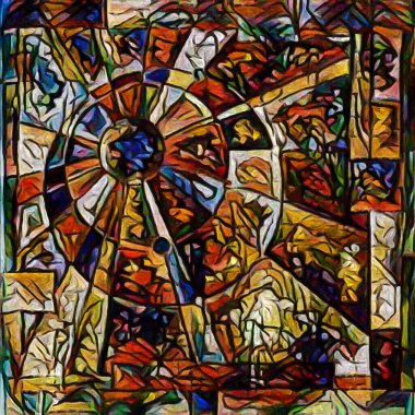 Sanat, yaratıcılık ve tasarım konularında soyut resim tarzında yapılmış tuval üzerindeki desenler.