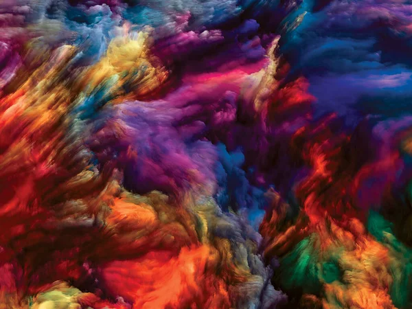 Серия Color Swirl Фоновая Композиция Красочного Движения Жидкой Краски Холсте — стоковое фото