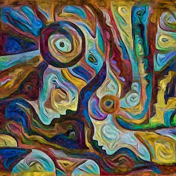 Estamos Todos Juntos Esto Siluetas Humanas Representadas Estilo Pintura Abstracta — Foto de Stock