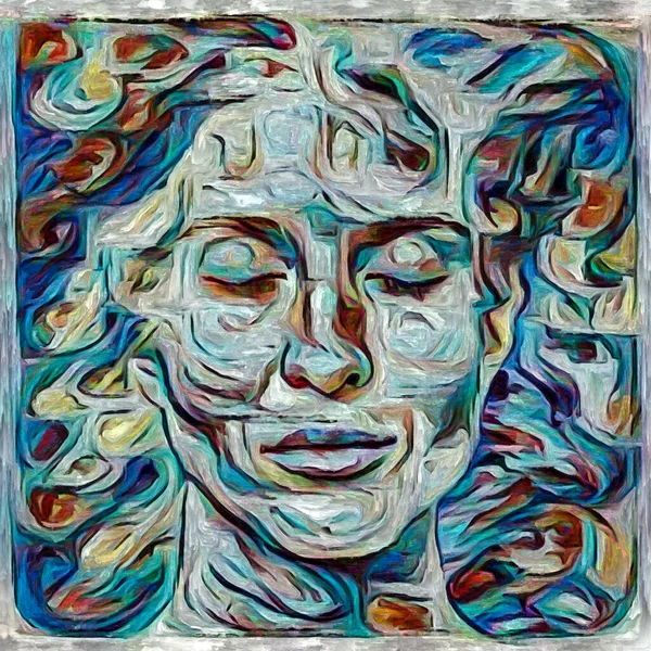 Inner Roads Series Female Portrait Rendered Abstract Painting Style Subject — Stock Photo, Image