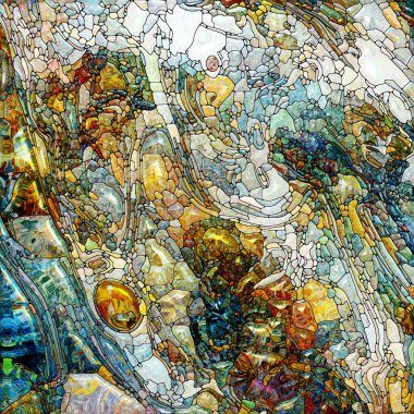 Yaşam Renkleri serisi. Canlı boyalı cam soyutlaması organik güçler ve doğanın iç enerjisi üzerine.