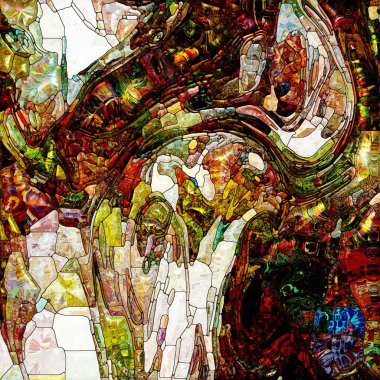 Yaşam Renkleri serisi. Canlı boyalı cam soyutlaması organik güçler ve doğanın iç enerjisi üzerine.