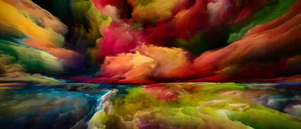 Regenbogenlandschaft Seeing Never World Serie Hintergrund Bestehend Aus Farben Texturen — Stockfoto