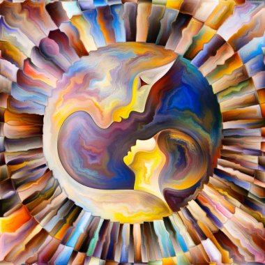 Anne ve Çocuk Çemberi serisi. Çocukluk ve ebeveynlik konusunda renkli kurşunlu cam tasarımı