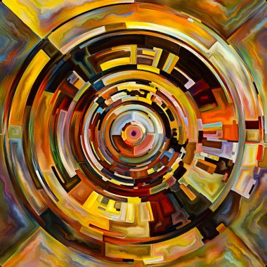 Dua Çemberi serisi. Disk, ışın ve yayılan renk ve organik dokudan oluşan kemerler, ruhsal enerji ve yaşam gücünün kaynağını temsil eder..