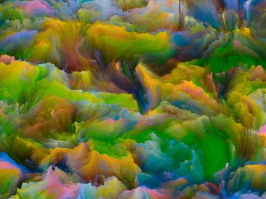 Organik tuval serisi. Yaşamda ve sanatta yaratıcılığa uygun renkli ve detaylı dokuların soyut bileşimi