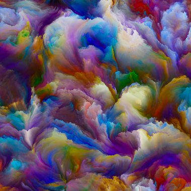 Organik tuval serisi. Yaşamda ve sanatta yaratıcılık teması üzerine renkli ve detaylı dokuların bileşimi