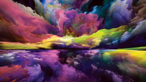 Tęczowe Oświecenie Seria Ucieczka Rzeczywistości Abstrakcyjny Układ Surrealistycznych Kolorów Faktur — Zdjęcie stockowe