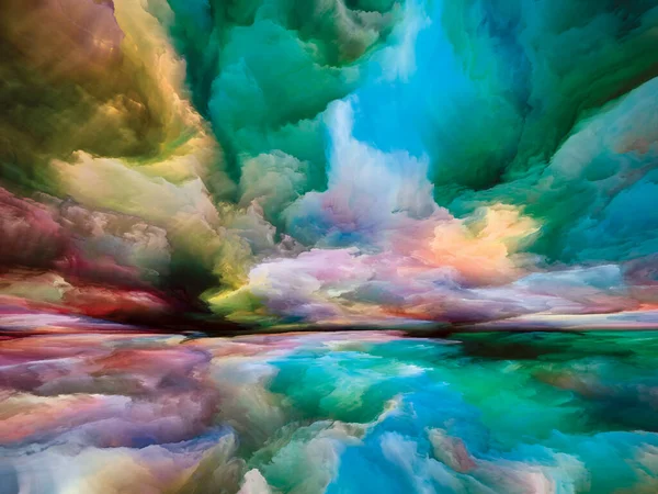 Nuvole Spettrali Fuga Alla Serie Reality Composizione Grafica Surreale Tramonto — Foto Stock