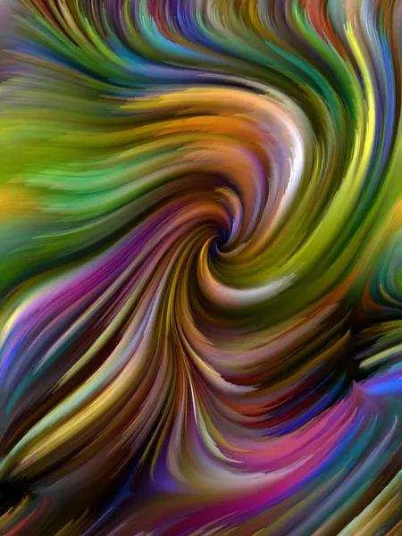 Seria Color Swirl Wzajemne Oddziaływanie Barwnych Ruchów Włókien Spektralnych Związanych — Zdjęcie stockowe