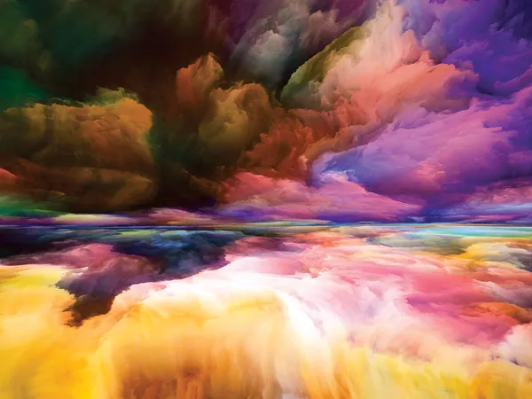 Paysage Paradis Série Color Dreams Composition Graphique Peinture Des Textures — Photo