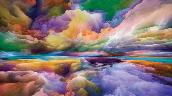 Mistério Paisagem Série Sonhos Cor Arranjo Criativo Pintura Texturas Nuvens — Fotografia de Stock