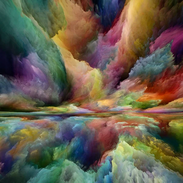 Пейзаж Воображения Серия Color Dreams Дизайн Выполненный Краски Текстур Градиентных — стоковое фото