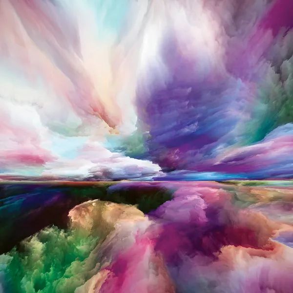 虹の風景 世界シリーズには登場しない 内側の生活 ドラマ 芸術とデザインの作品のための色 テクスチャとグラデーションの雲の構成 — ストック写真