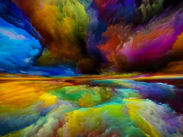 Rainbow Landscape Color Dreams Series Composition Paint Textures Gradient Clouds — Stock Photo, Image