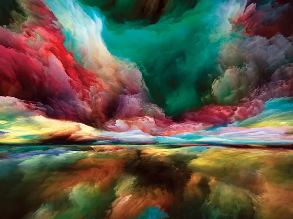 Landschaftsgeometrie Seeing Never World Serie Abstraktes Design Aus Farben Texturen — Stockfoto